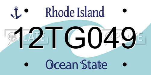 12TG049 Rhode Island License Plate