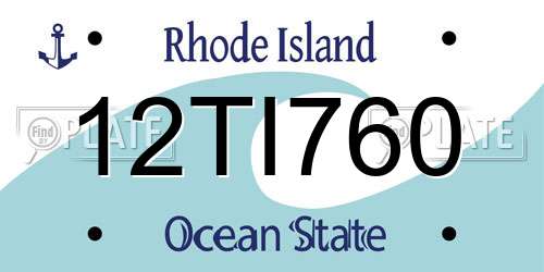 12TI760 Rhode Island License Plate