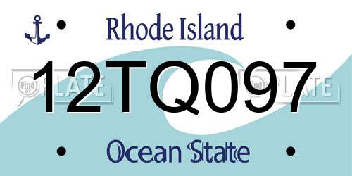 12TQ097 Rhode Island License Plate
