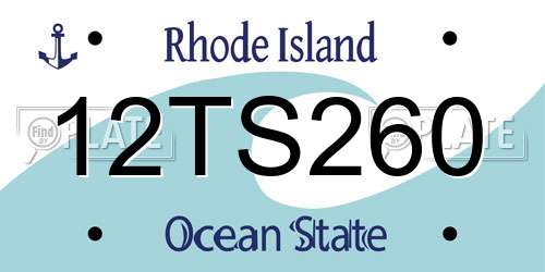 12TS260 Rhode Island License Plate