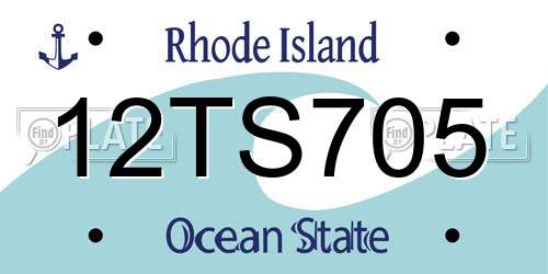 12TS705 Rhode Island License Plate