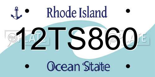 12TS860 Rhode Island License Plate