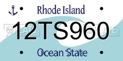 12TS960 Rhode Island License Plate