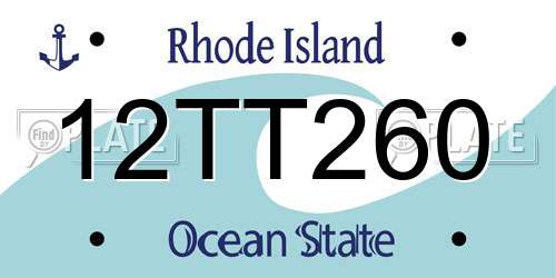 12TT260 Rhode Island License Plate