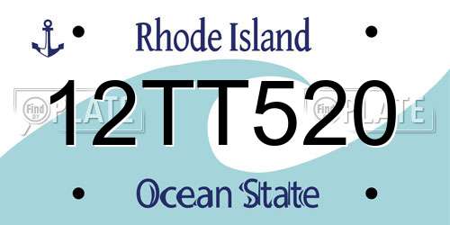 12TT520 Rhode Island License Plate