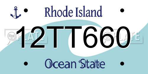 12TT660 Rhode Island License Plate