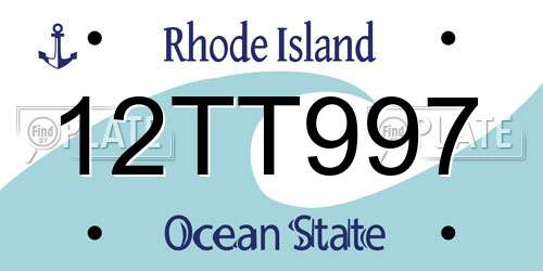 12TT997 Rhode Island License Plate
