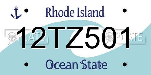 12TZ501 Rhode Island License Plate