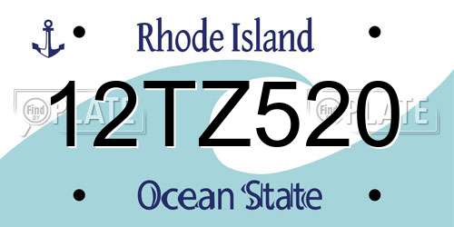 12TZ520 Rhode Island License Plate
