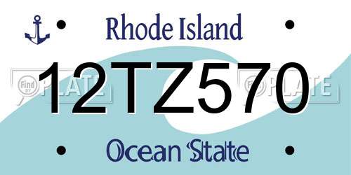 12TZ570 Rhode Island License Plate