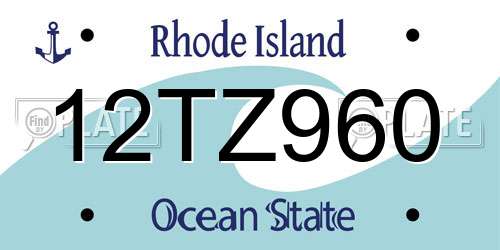 12TZ960 Rhode Island License Plate