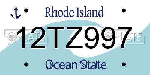 12TZ997 Rhode Island License Plate