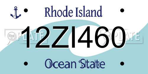 12ZI460 Rhode Island License Plate