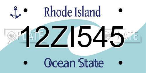 12ZI545 Rhode Island License Plate