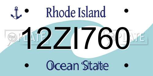 12ZI760 Rhode Island License Plate