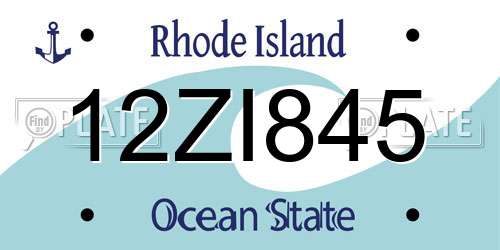 12ZI845 Rhode Island License Plate