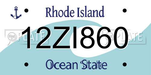12ZI860 Rhode Island License Plate