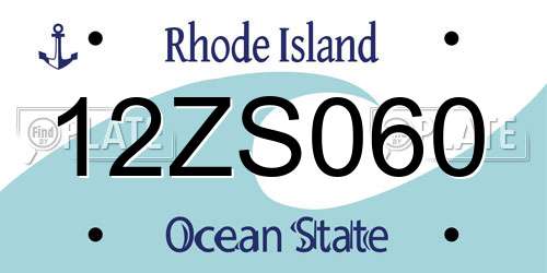12ZS060 Rhode Island License Plate