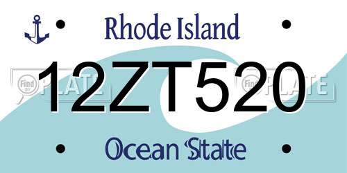 12ZT520 Rhode Island License Plate