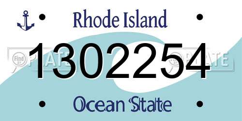 1302254 Rhode Island License Plate
