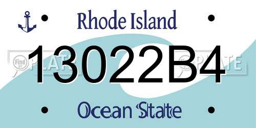 13022B4 Rhode Island License Plate