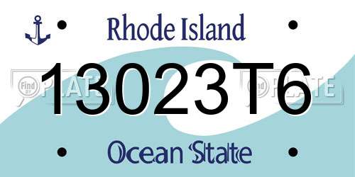 13023T6 Rhode Island License Plate