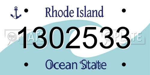 1302533 Rhode Island License Plate