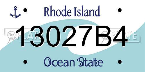 13027B4 Rhode Island License Plate