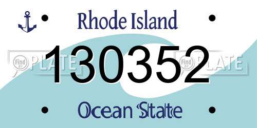 130352 Rhode Island License Plate