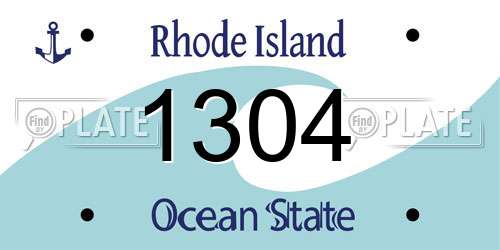 1304 Rhode Island License Plate