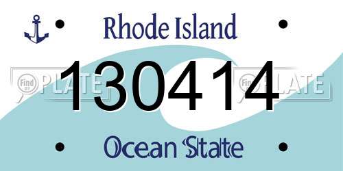 130414 Rhode Island License Plate