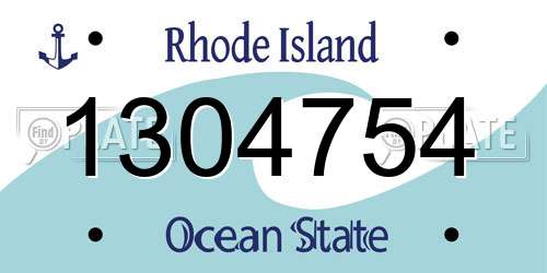 1304754 Rhode Island License Plate