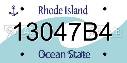 13047B4 Rhode Island License Plate
