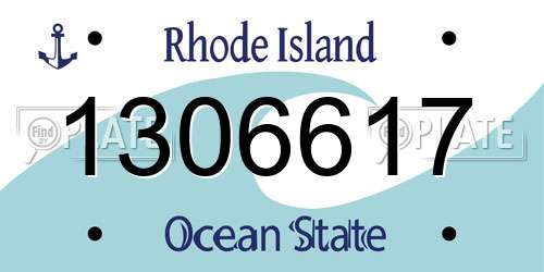 1306617 Rhode Island License Plate