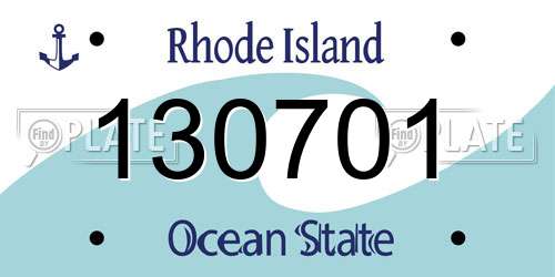 130701 Rhode Island License Plate