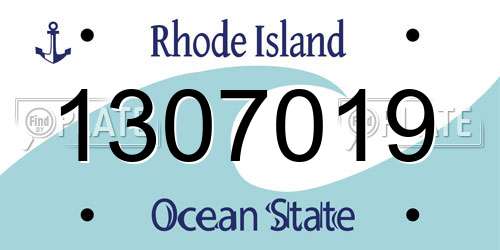 1307019 Rhode Island License Plate