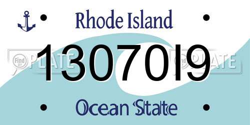 13070I9 Rhode Island License Plate