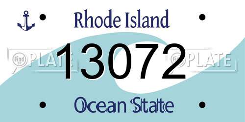13072 Rhode Island License Plate