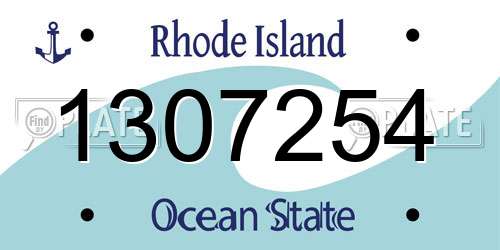 1307254 Rhode Island License Plate