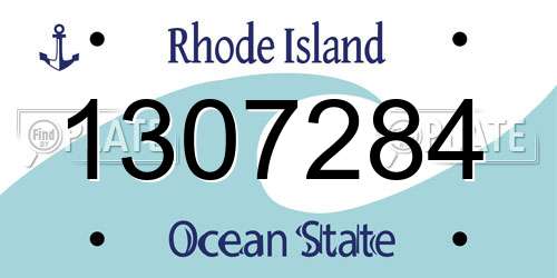 1307284 Rhode Island License Plate