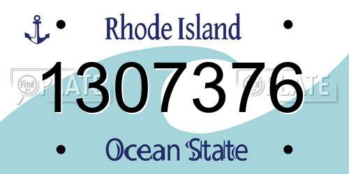 1307376 Rhode Island License Plate