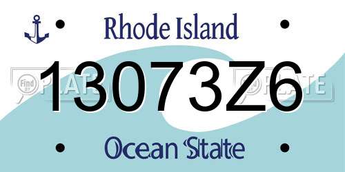 13073Z6 Rhode Island License Plate