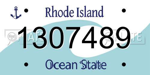 1307489 Rhode Island License Plate