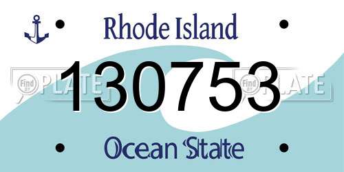 130753 Rhode Island License Plate