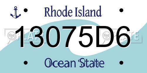 13075D6 Rhode Island License Plate