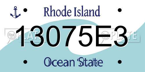 13075E3 Rhode Island License Plate