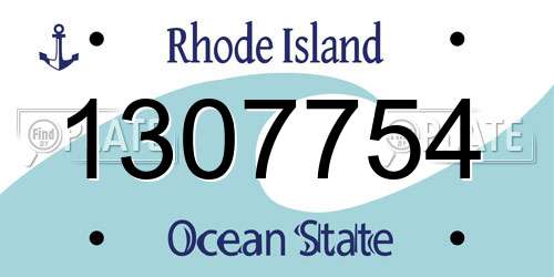 1307754 Rhode Island License Plate