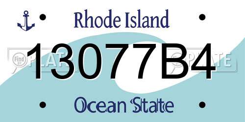 13077B4 Rhode Island License Plate