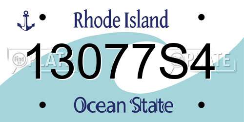 13077S4 Rhode Island License Plate
