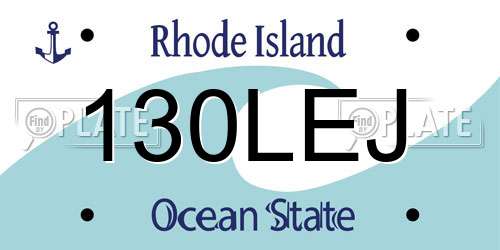 130LEJ Rhode Island License Plate